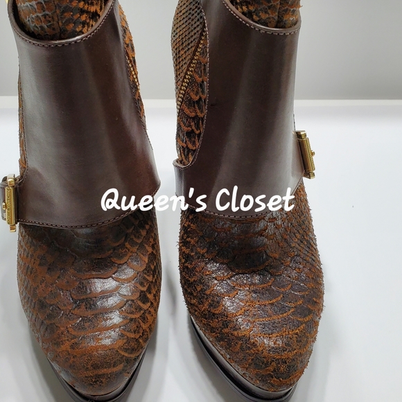 MICHAEL Michael Kors | Platform Snake Embossed Leather Ankle Booties | BRAND NEW - Picture 5 of 9